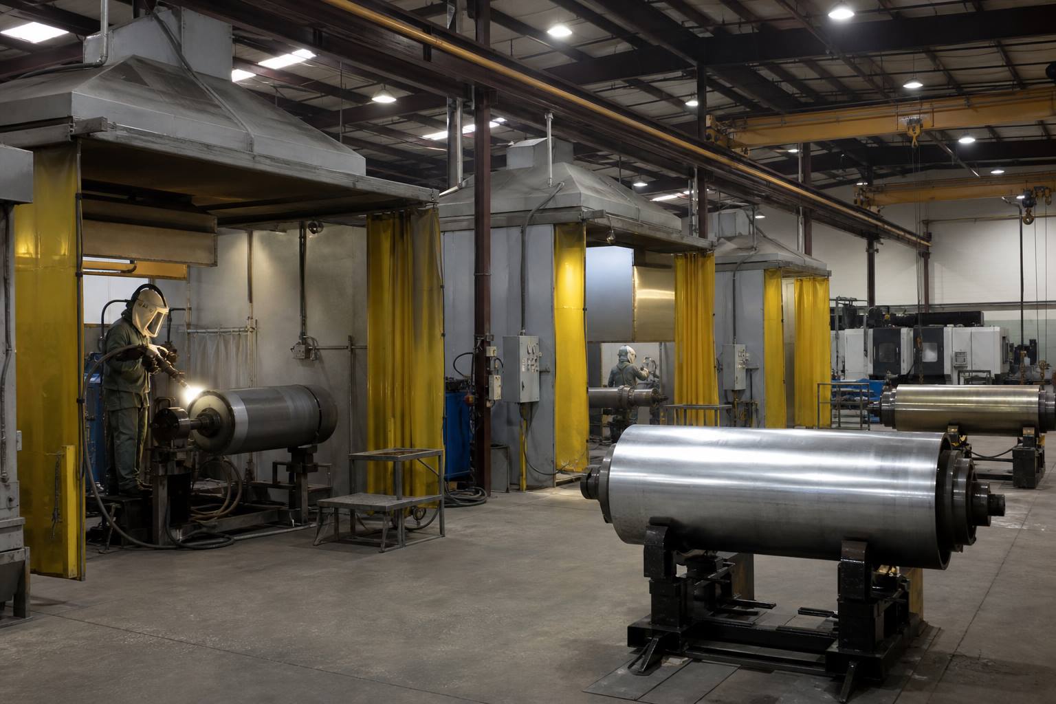 Turbine auxiliary shaft with a ground coating land